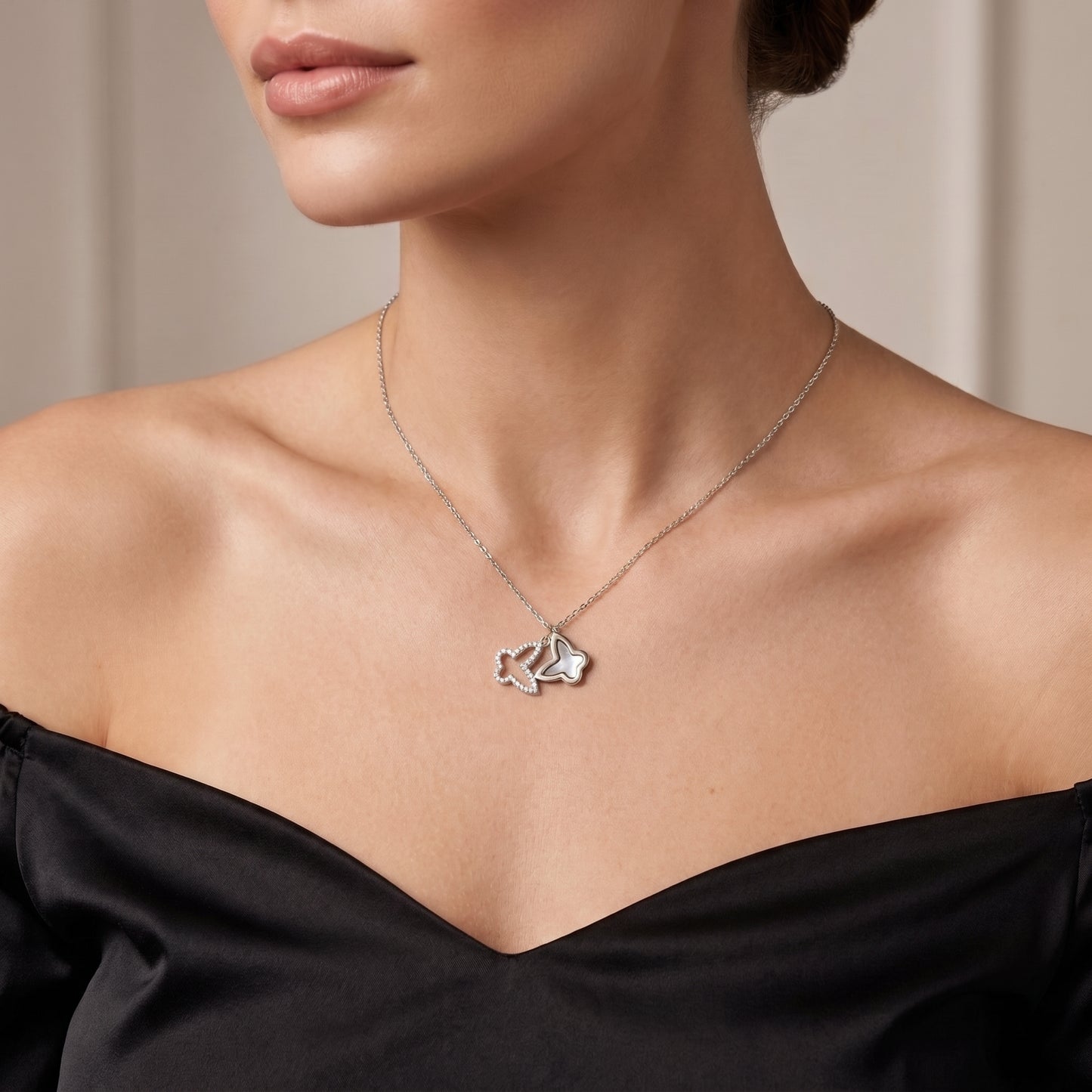 Double Butterfly Necklace